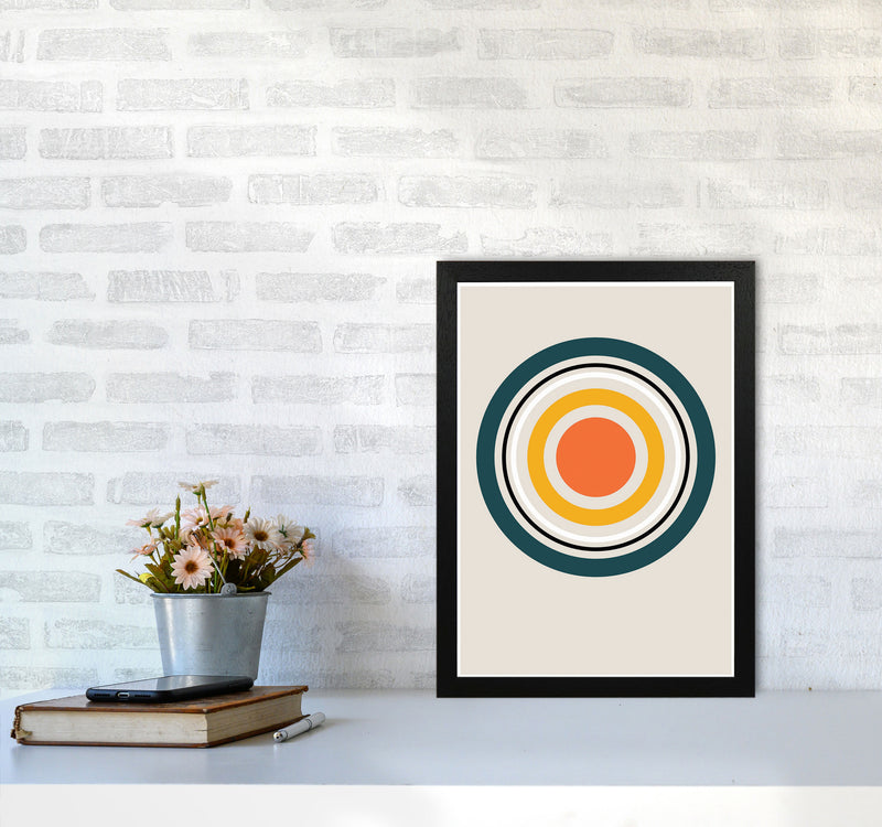 Retro Geometric Circle 3 Art Print by Jason Stanley A3 White Frame