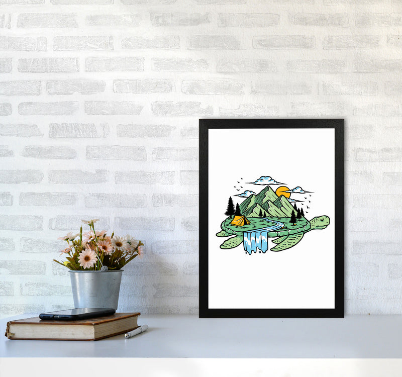 Turtles All The Way Down Art Print by Jason Stanley A3 White Frame