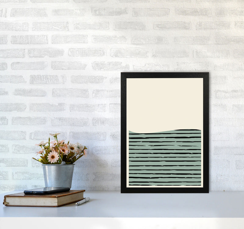 Green Minimal Midcentury Art Print by Jason Stanley A3 White Frame