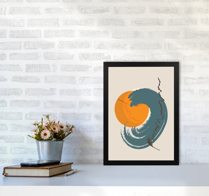 Sunshine Abstract Swirl Art Print by Jason Stanley A3 White Frame