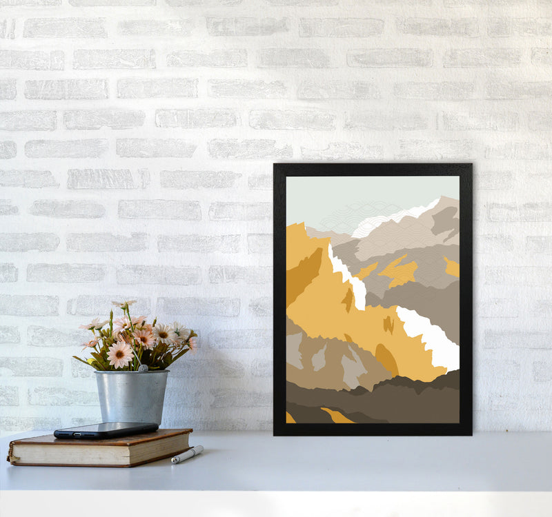 Japanese Mountain Scene Art Print by Jason Stanley A3 White Frame