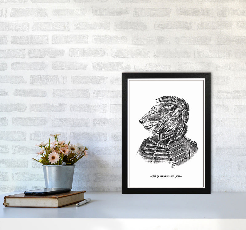 The Distinguished Lion Art Print by Jason Stanley A3 White Frame