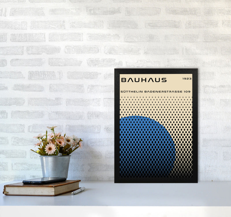 Bauhaus Geometric Blue Art Print by Jason Stanley A3 White Frame