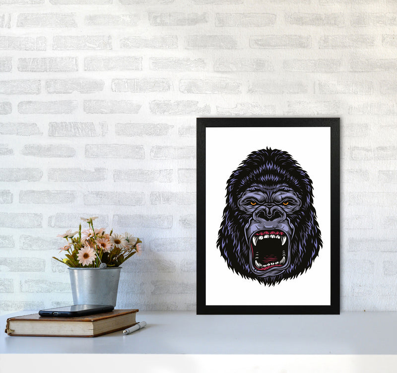 Gorilla Illustration Art Print by Jason Stanley A3 White Frame