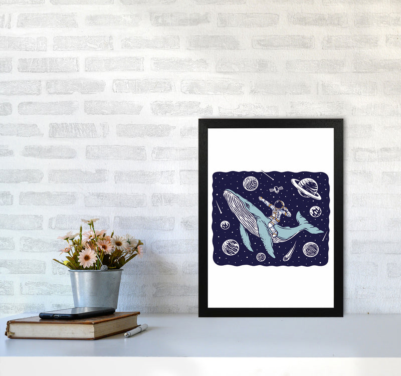Galactic Whale Rider Art Print by Jason Stanley A3 White Frame