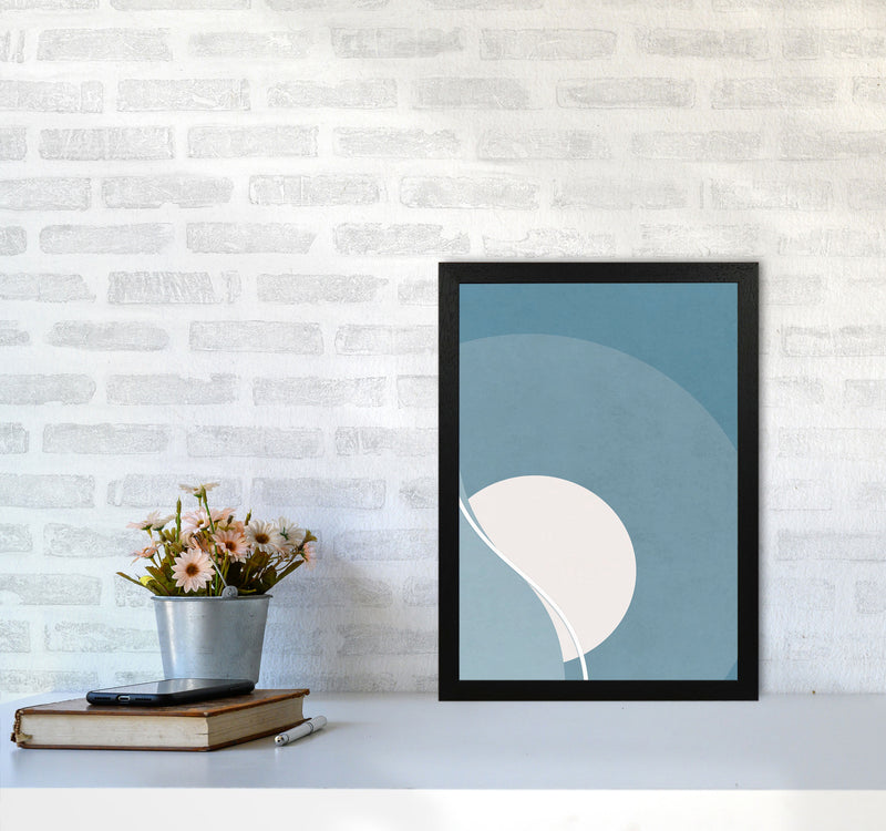 Retro Moon Landscape Art Print by Jason Stanley A3 White Frame