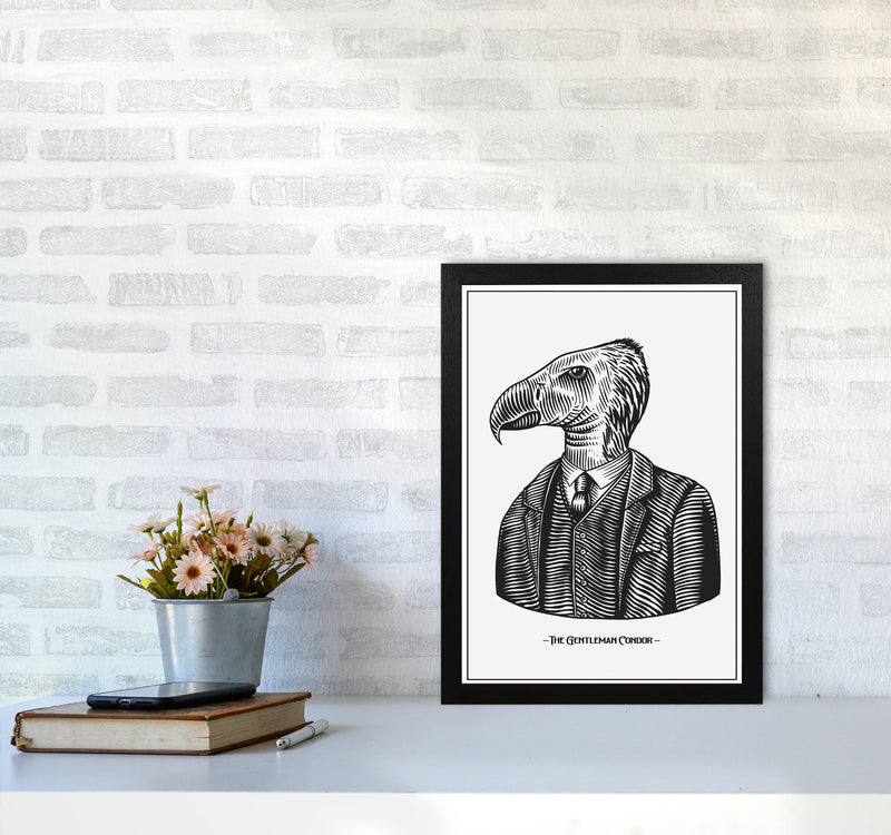 The Gentleman Condor Art Print by Jason Stanley A3 White Frame