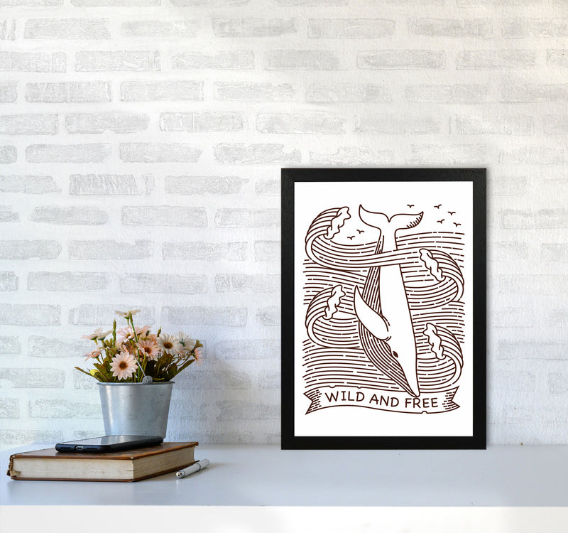 Wild And Free Whale Art Print by Jason Stanley A3 White Frame