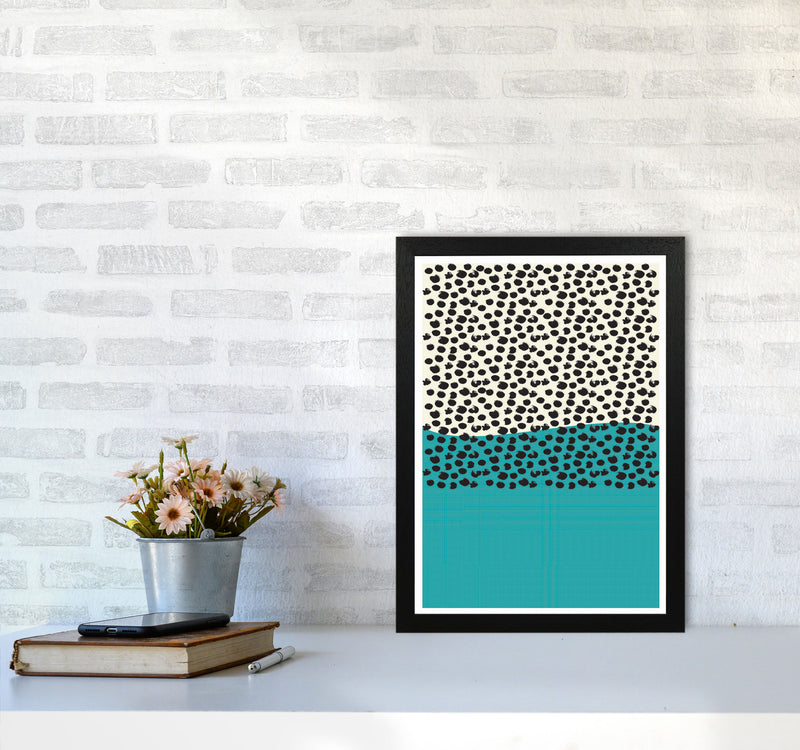 Blue Vibe Halftone Art Print by Jason Stanley A3 White Frame