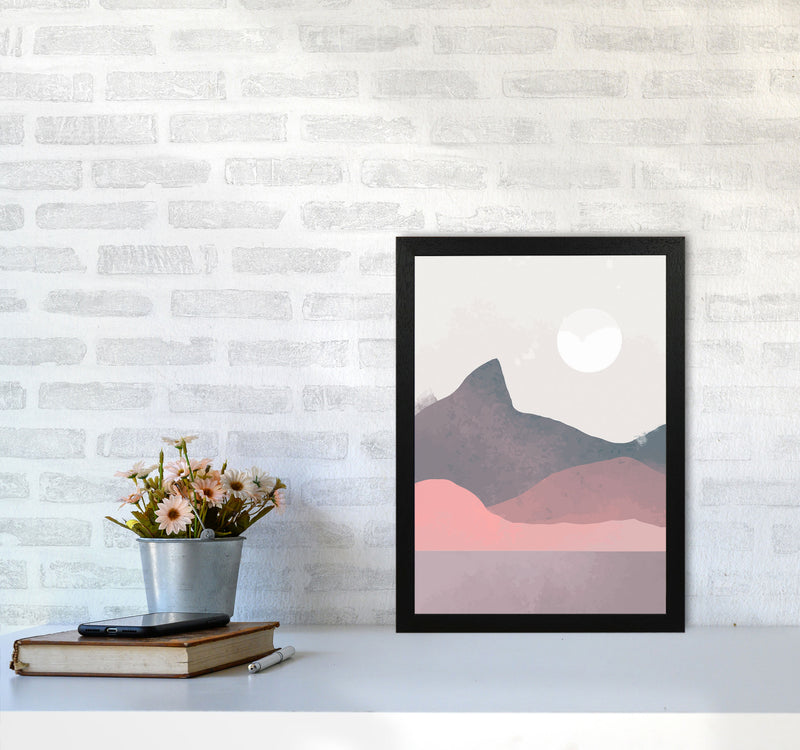 Minimal Landscape Art Print by Jason Stanley A3 White Frame