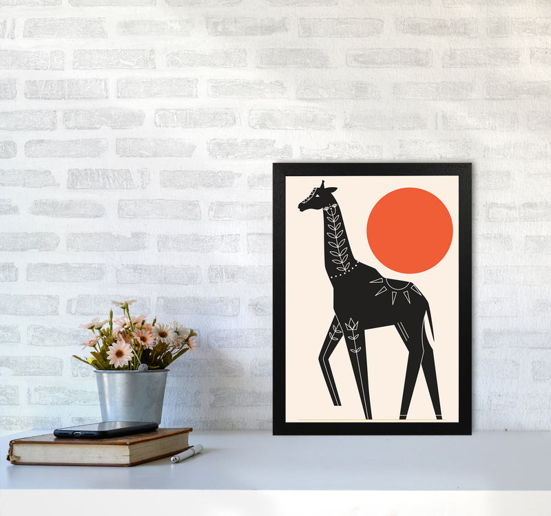 Giraffe In The Sun Art Print by Jason Stanley A3 White Frame