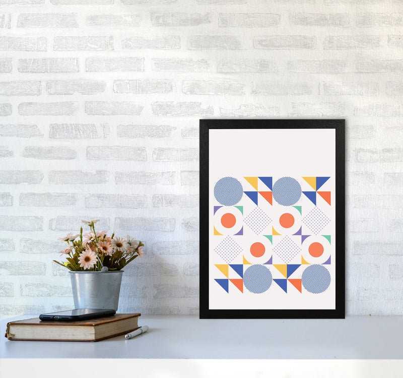 Retro Geometric 2 Art Print by Jason Stanley A3 White Frame