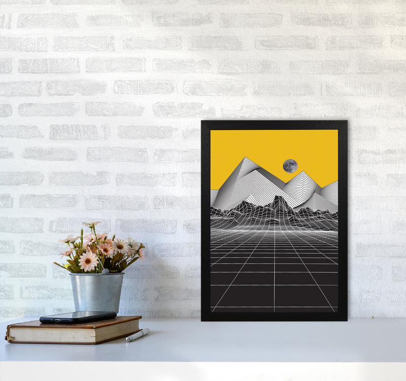 Moon Rise Yellow Art Print by Jason Stanley A3 White Frame