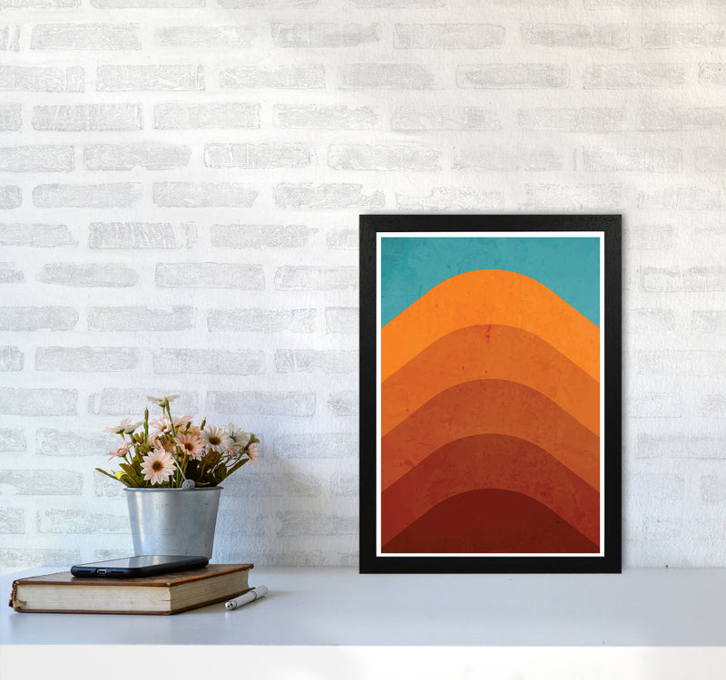 Orange Mountain Art Print by Jason Stanley A3 White Frame