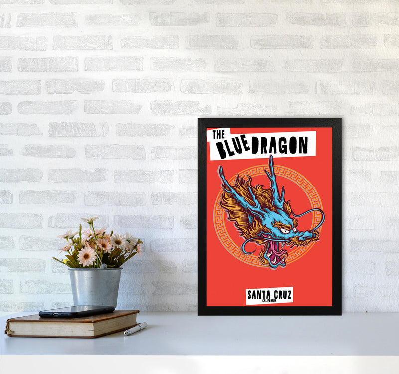 The Blue Dragon Art Print by Jason Stanley A3 White Frame