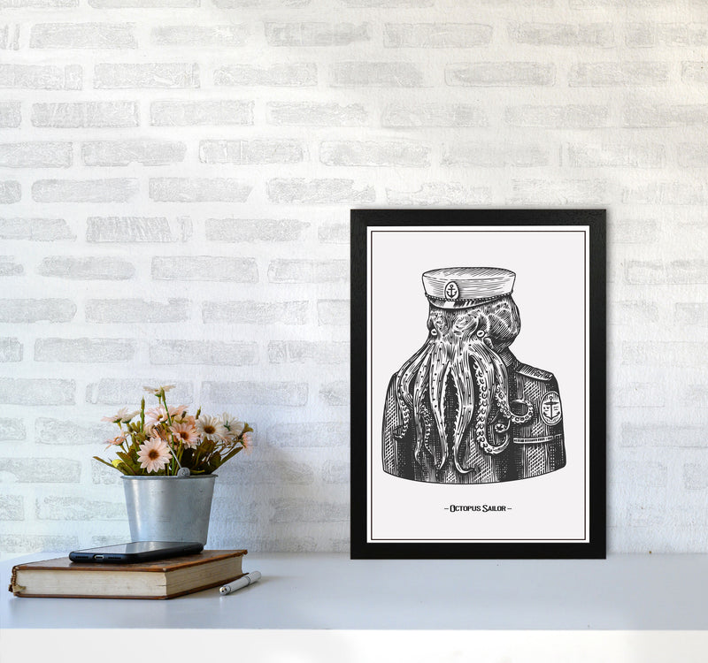 Octopus Sailor Art Print by Jason Stanley A3 White Frame