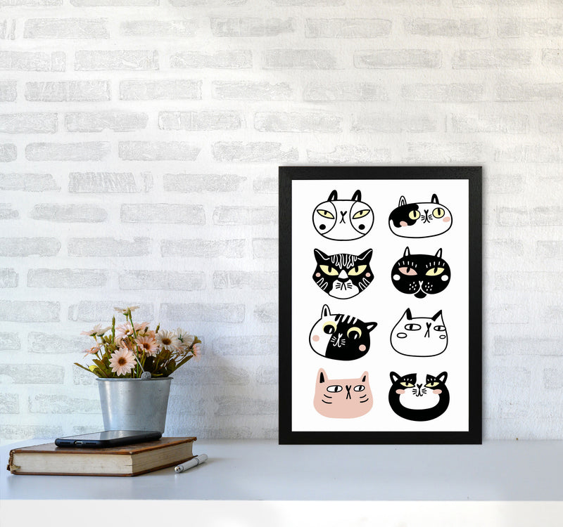 Crazy Cat Lady Art Print by Jason Stanley A3 White Frame