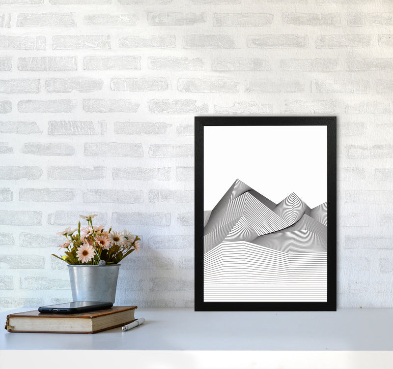 Line Mountains Art Print by Jason Stanley A3 White Frame