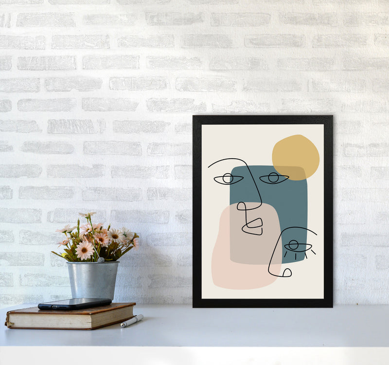 Abstract Faces Art Print by Jason Stanley A3 White Frame