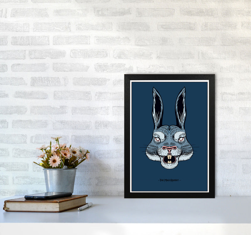 The Mad Rabbit Art Print by Jason Stanley A3 White Frame
