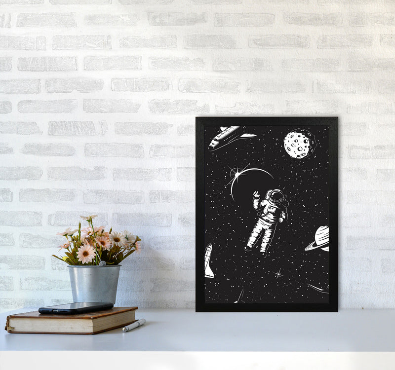 Hello Spaceman Art Print by Jason Stanley A3 White Frame
