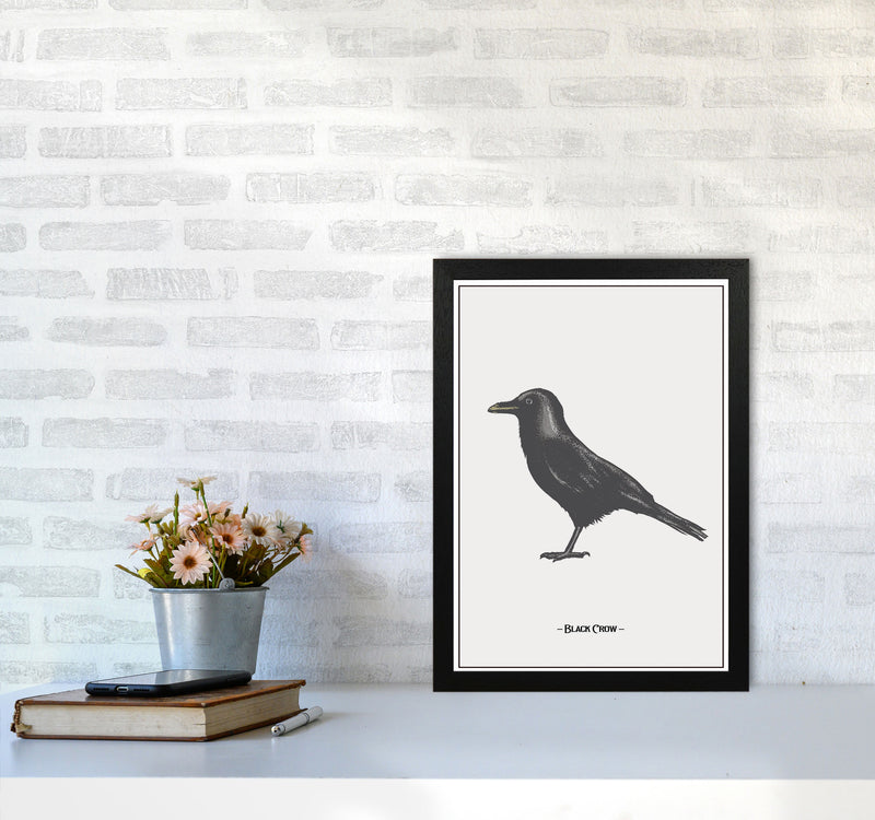The Black Crow Art Print by Jason Stanley A3 White Frame