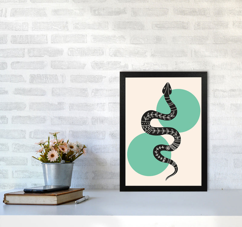 Abstract Snake Art Print by Jason Stanley A3 White Frame