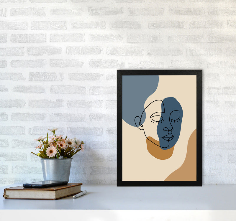 Abstract Face Art Print by Jason Stanley A3 White Frame