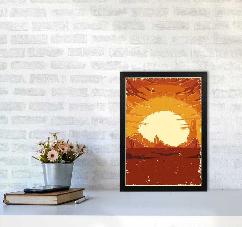 Desert Sunset Art Print by Jason Stanley A3 White Frame