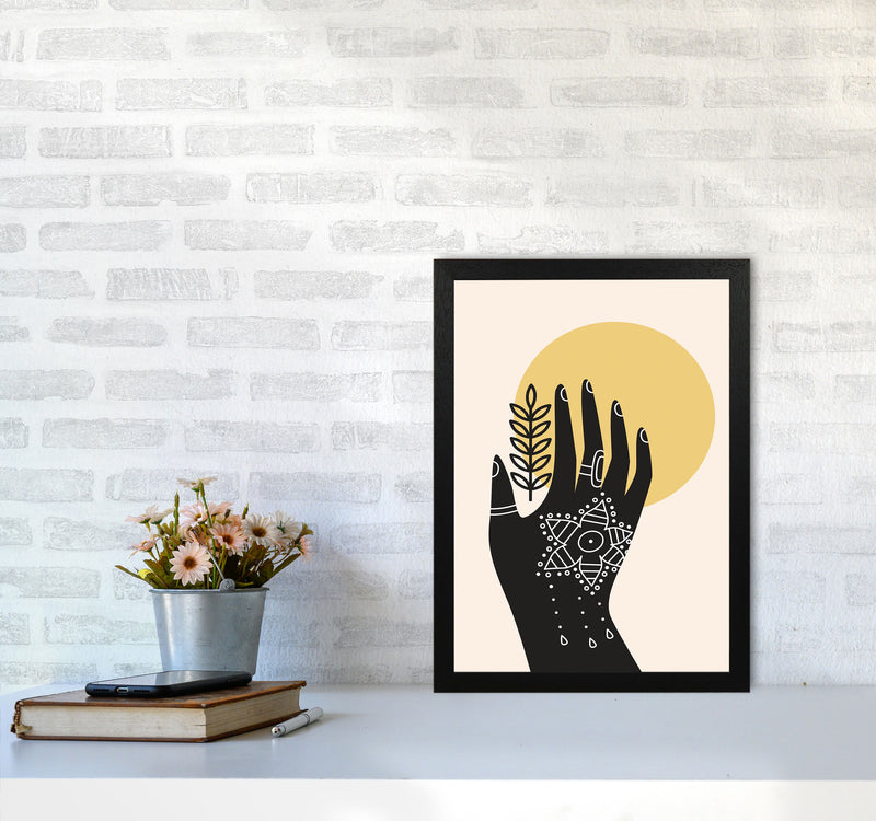 Abstract Hand Art Print by Jason Stanley A3 White Frame