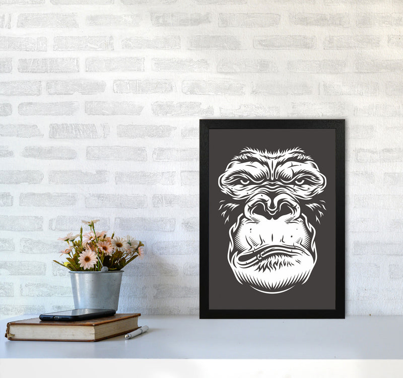 Close Up Ape Art Print by Jason Stanley A3 White Frame