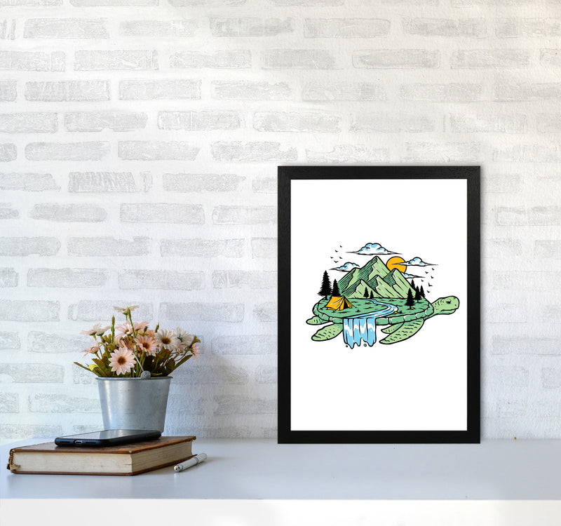 Turtle Power Art Print by Jason Stanley A3 White Frame