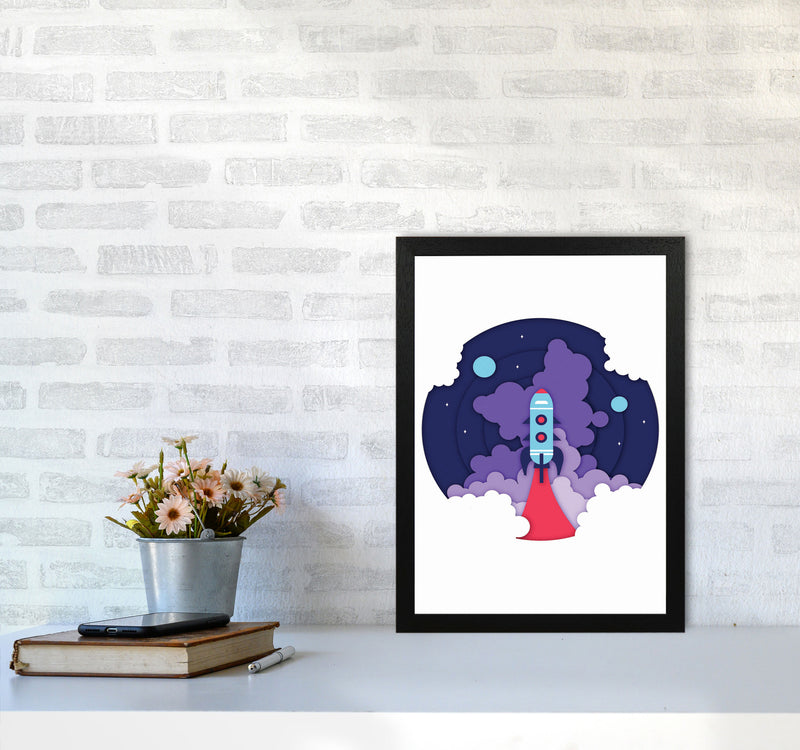 To The Moon Art Print by Jason Stanley A3 White Frame