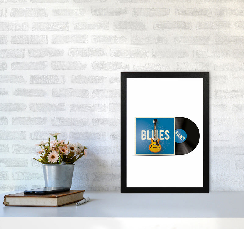 Blues Vinyl Art Print by Jason Stanley A3 White Frame
