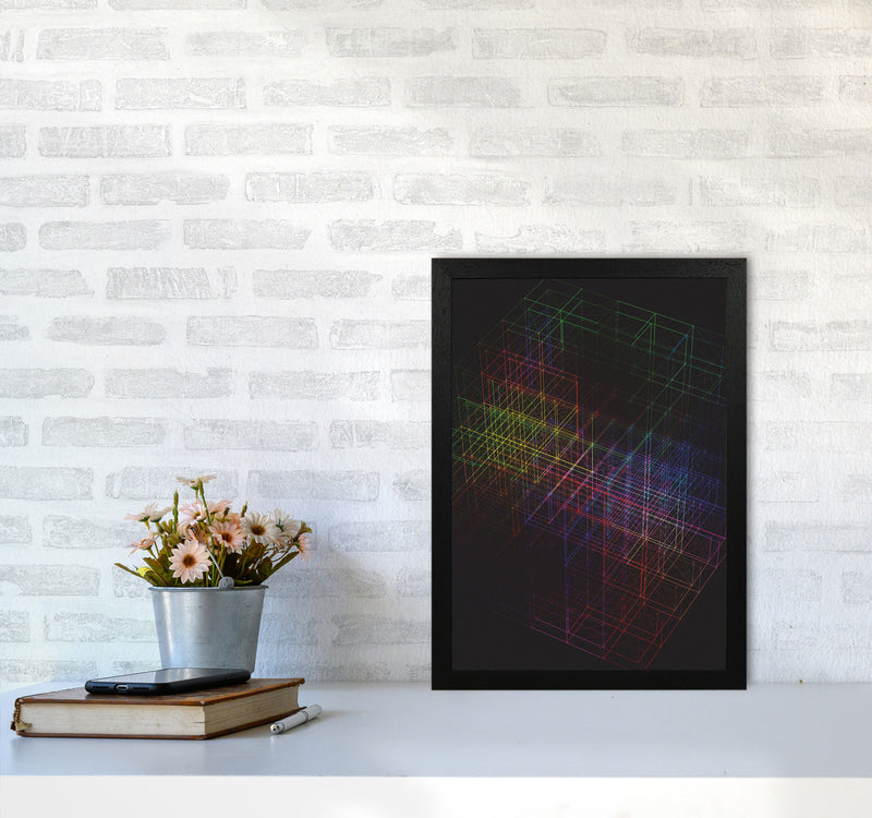 Laser Cube Art Print by Jason Stanley A3 White Frame