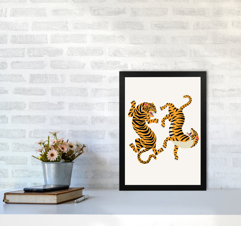 Two Tigers Art Print by Jason Stanley A3 White Frame