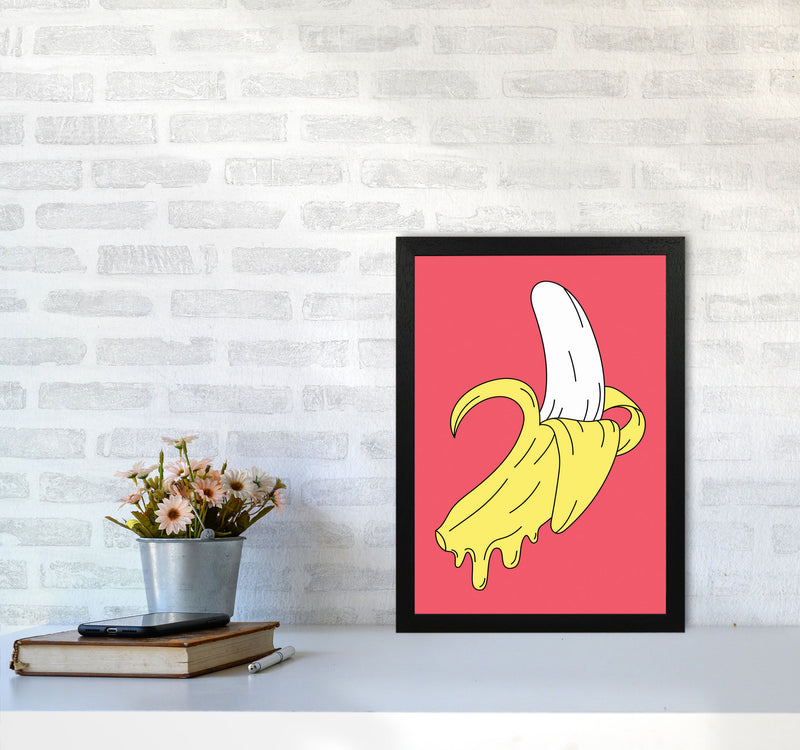 Melting Pink Banana Art Print by Jason Stanley A3 White Frame