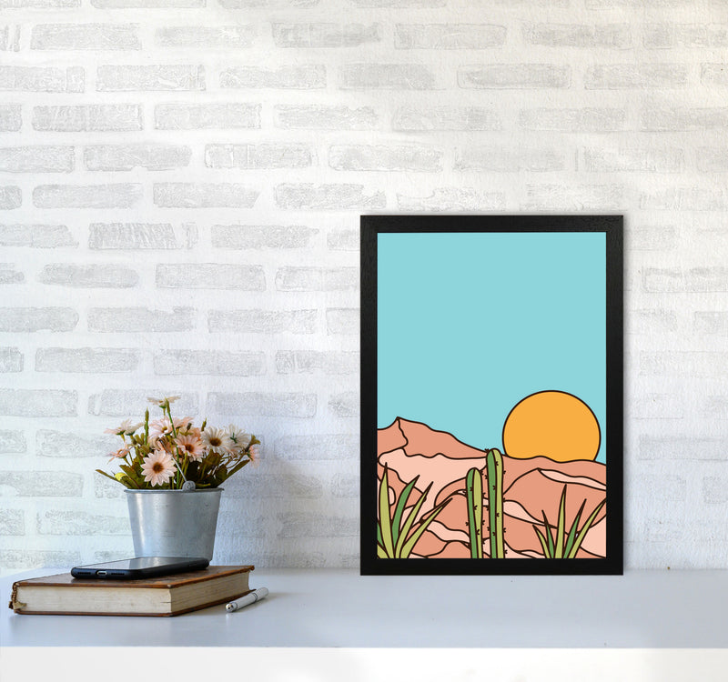 Minimal Desert Sunset Art Print by Jason Stanley A3 White Frame