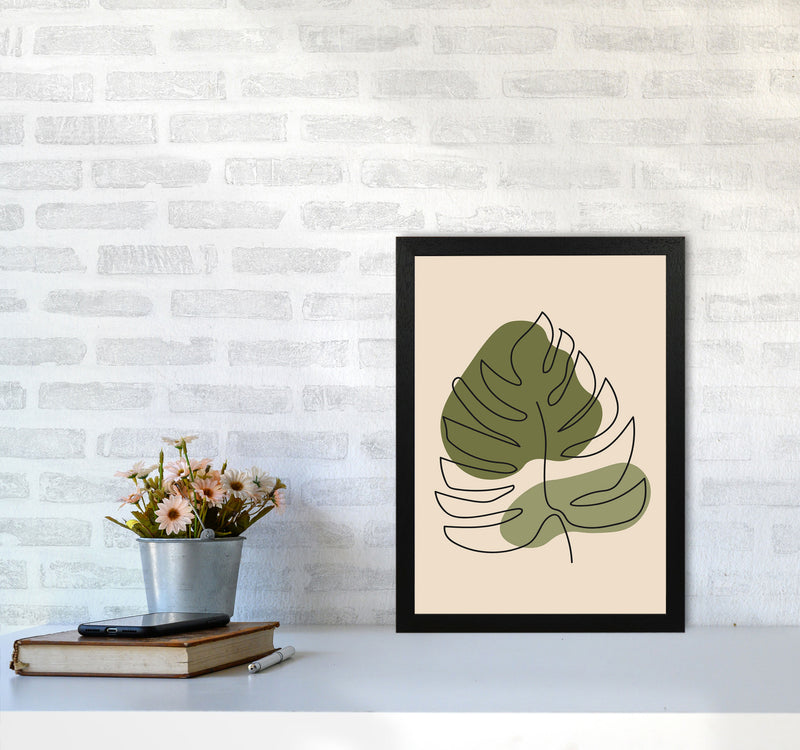 Abstract One Line Leaf Drawing II Art Print by Jason Stanley A3 White Frame