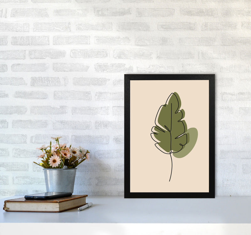 Abstract One Line Leaf Drawing III Art Print by Jason Stanley A3 White Frame