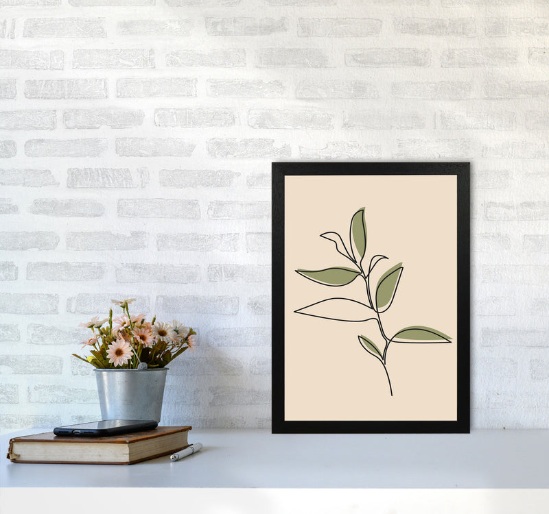 Abstract One Line Leaf Drawing I Art Print by Jason Stanley A3 White Frame