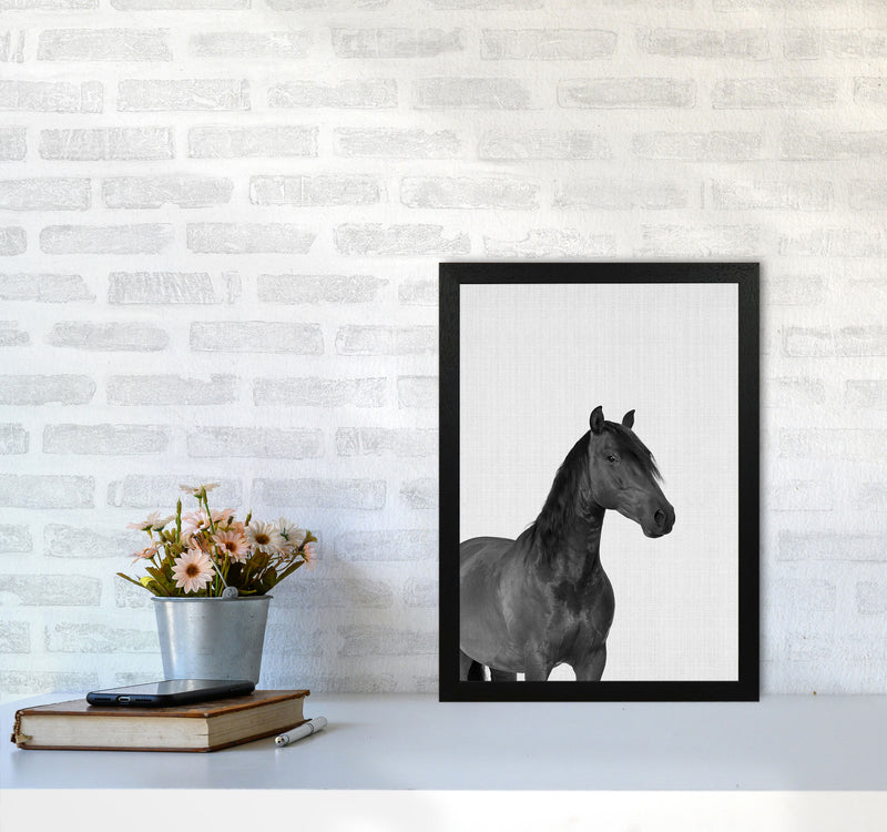 The Dark Horse Rides At Night Art Print by Jason Stanley A3 White Frame