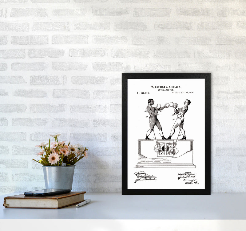 Automatic Boxing Toy Patent Art Print by Jason Stanley A3 White Frame