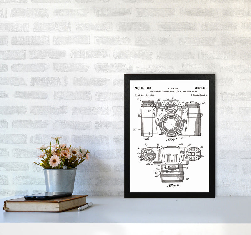 Photographic Camera Patent Art Print by Jason Stanley A3 White Frame