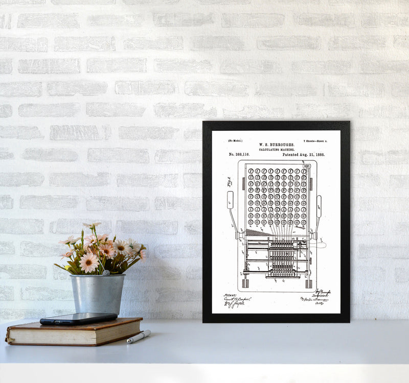 Calculating Machine Patent 2 Art Print by Jason Stanley A3 White Frame