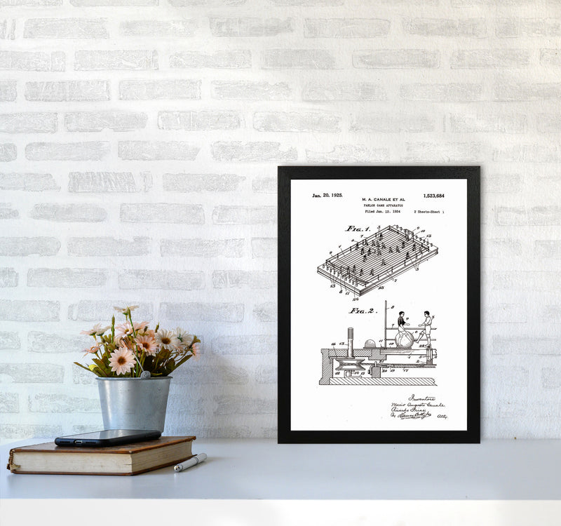 Vintage Foos Ball Table Patent Art Print by Jason Stanley A3 White Frame