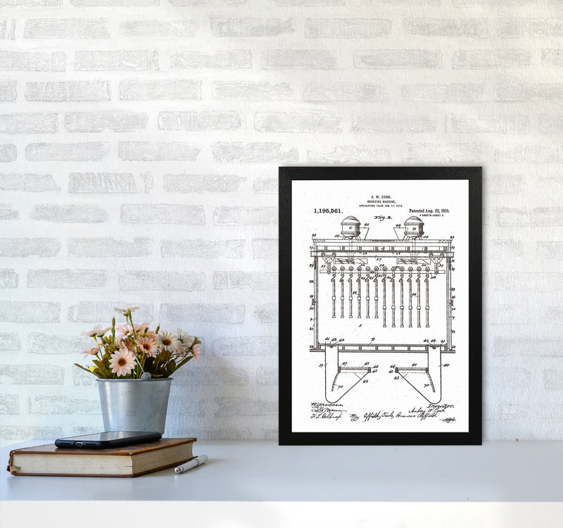 Bronzing Machine Patent Art Print by Jason Stanley A3 White Frame