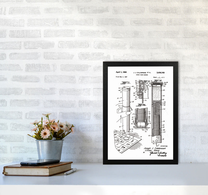 Bingo Game Marker Patent Art Print by Jason Stanley A3 White Frame