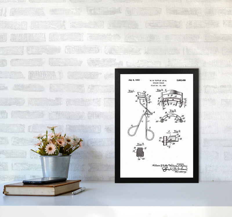 Eyelash Curler Patent Art Print by Jason Stanley A3 White Frame