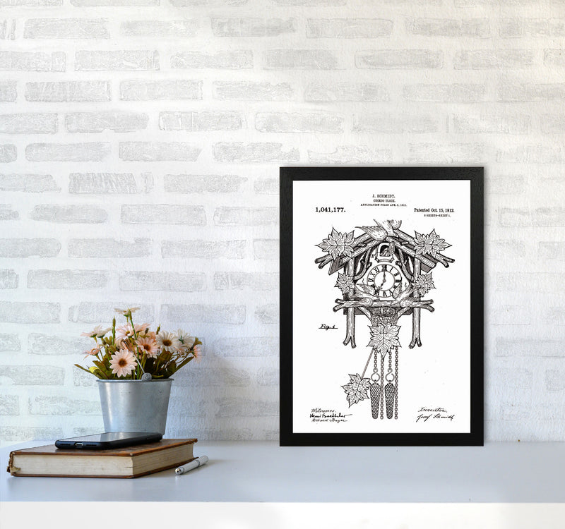 Cuckoo Clock Patent Art Print by Jason Stanley A3 White Frame